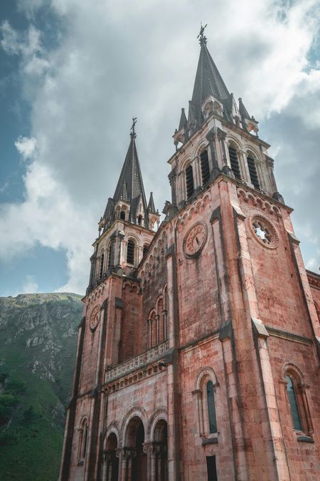The beautiful green mountains in Covadonga, Asturias, Spain